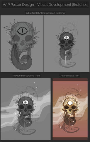 WIP Poster Design - Bog Rot Sketches